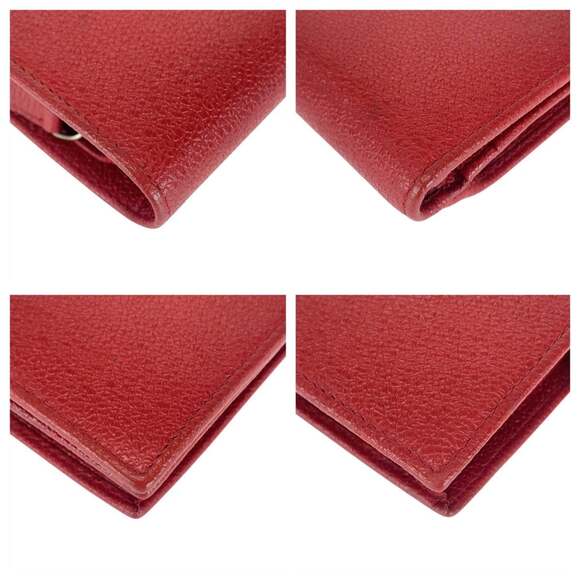 BVLGARI Colore Red Leather Long Wallet with Silver Hardware, Women's, 505931